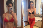 Disha Patani oozes oomph in red bikini, flaunts curves in steamy mirror selfies; see pics