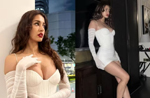 Disha Patani flaunts her curves in a plunging white bodycon dress, See photos