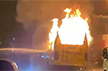 Man burnt alive as abandoned school bus catches fire in Bengaluru