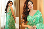 Janhvi Kapoor looks drop-dead gorgeous in Green floral-printed saree, see pics