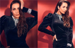 Malaika Arora glams up in black velvet midi dress