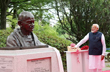 PM Modi unveils Mahatma Gandhi�s bust at peace park near Hiroshima Atomic-Bomb Dome