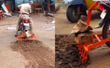 Man’s ‘Desi Jugaad’ to plough field using motorcycle will leave you amazed, Watch