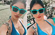 Mouni Roy makes the most of her summer pool day in a blue Bikini and sunglasses