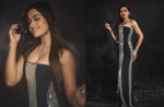 Rashmika Mandanna goes all black and blingy in her long strapless gown, See pics