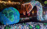 Kerala youngsters make 90-foot-long snake made out of 20,000 plastic bottles, see pics