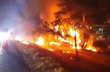 Woman burnt alive as bus overturns, catches fire in Telangana; driver fell asleep