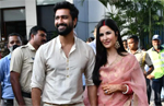 Katrina Kaif in sindoor, chooda, poses with hubby Vicky Kaushal in Mumbai