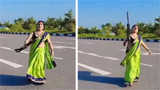 Video: UP woman flaunts gun while dancing on highway for Insta reel, police reacts