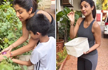 Shilpa Shetty and son Viaan pluck brinjals and chillies from their garden to make Baingan Bharta