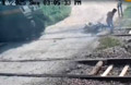 Man falls from bike while crossing railway tracks; run over by train