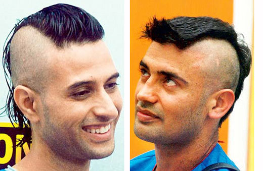 Dhoni starts a Mohawk trend! Hair-raising style sweeps India after cricketers try out the warrior lo Dhoni starts a Mohawk trend! Hair-raising style sweeps India after cricketers try out the warrior lo