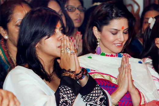 Sunny Leone at Temple